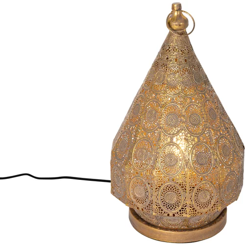 QAZQA Orientalska namizna svetilka zlata 28 cm - Mowgli