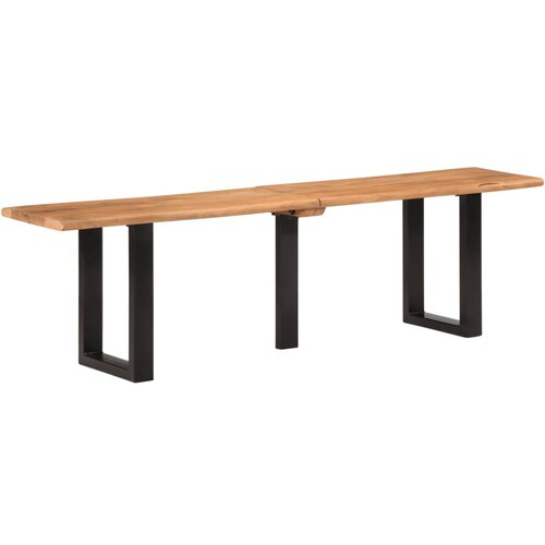 VidaXL Klupa 160 cm od masivnog bagremovog drva i čelika Slike