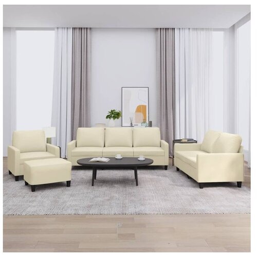 vidaXL 4-dijelni set sofa s jastucima krem od umjetne kože Cijene