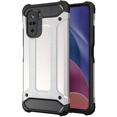 IZMAEL.eu Futrola Hybrid Armor za Xiaomi Poco F3/Redmi K40 Pro+/Redmi K40 Pro/Redmi K40 - Srebrna Cene