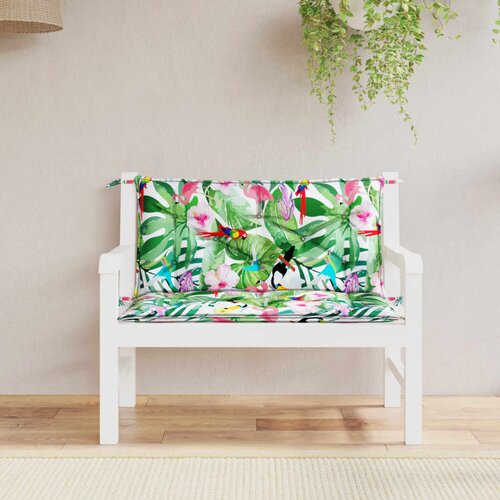 VidaXL Blazina za vrtno klop 2 kosa večbarvna 100x50x7 cm blago Slike