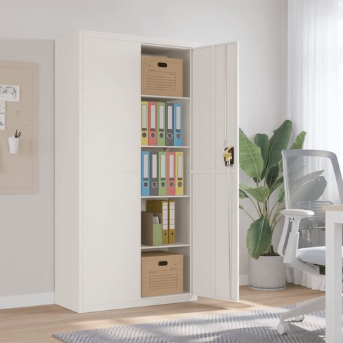 VidaXL Ormarić za spise bijeli 90 x 40 x 180 cm čelični Slike