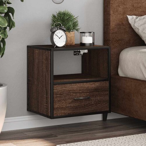 VidaXL Zidni noćni ormarići 2 kom smeđi hrast 40x31x39,5 cm Slike