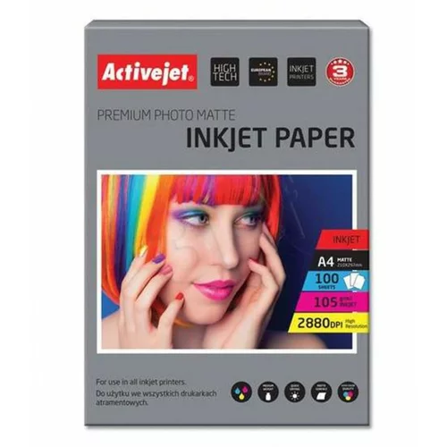  papir Activejet A4 Inkjet Mat 105 g, 100/1
