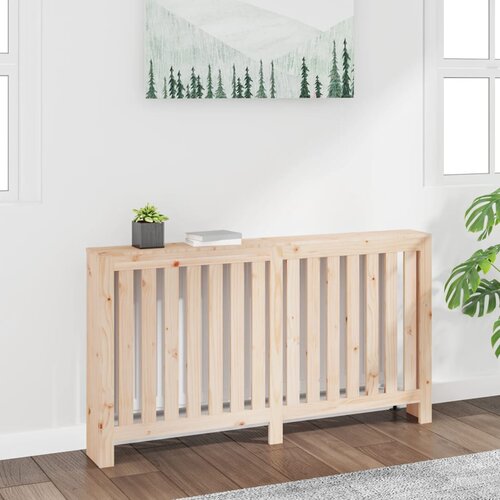  Pokrov za radijator 153 x 19 x 84 cm od masivne borovine Slike