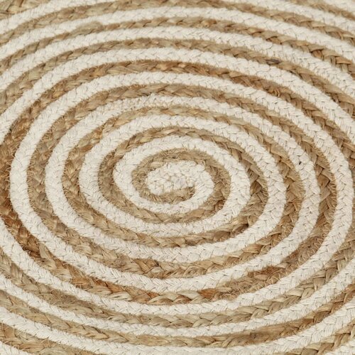  Ručno rađeni tepih od jute sa spiralnim uzorkom bijeli 90 cm Slike