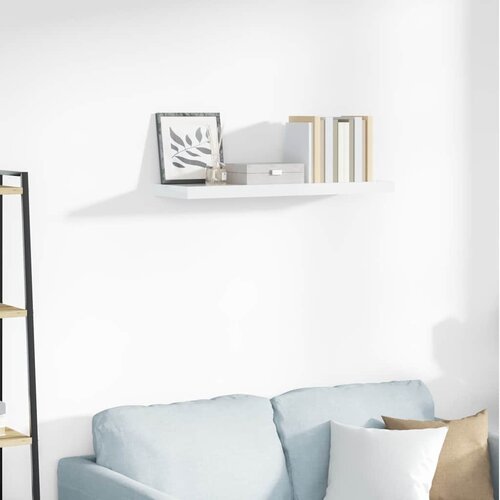  Plutajuća zidna polica visoki sjaj bijela 80x23,5x3,8 cm MDF Slike