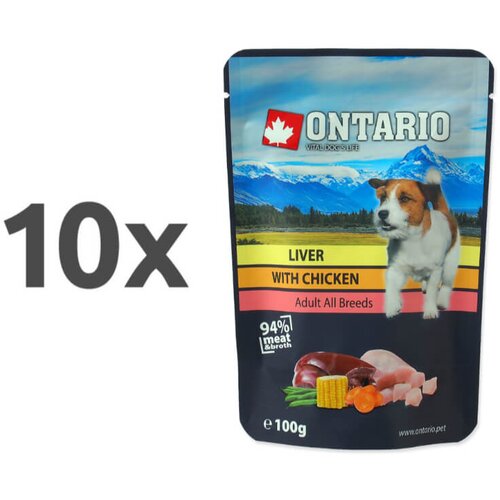 Ontario Dog - pi&scaron;čanec in jetra v juhi - 100 g 10 x 100 g Cene