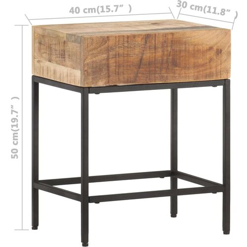 VidaXL Bočni stolić 40 x 30 x 50 cm od masivnog grubog drva manga Slike