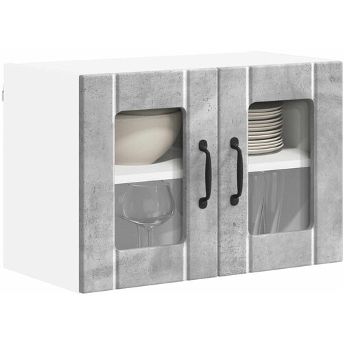  Zidni stakleni ormarić Lucca Betonska siva 60 x 31 x 40 cm Slike