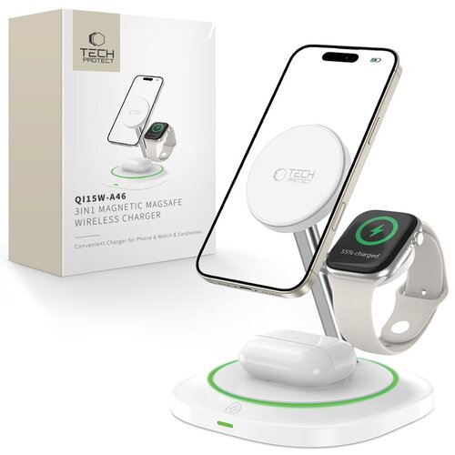 TECH-PROTECT BREZŽIČNI POLNILEC QI15W-A46 ZA IPHONE 12 13 14 15 MAGNETNI, (5000302920) Cene