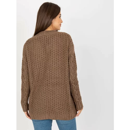 Fashion Hunters Brown knitted cardigan with buttons RUE PARIS