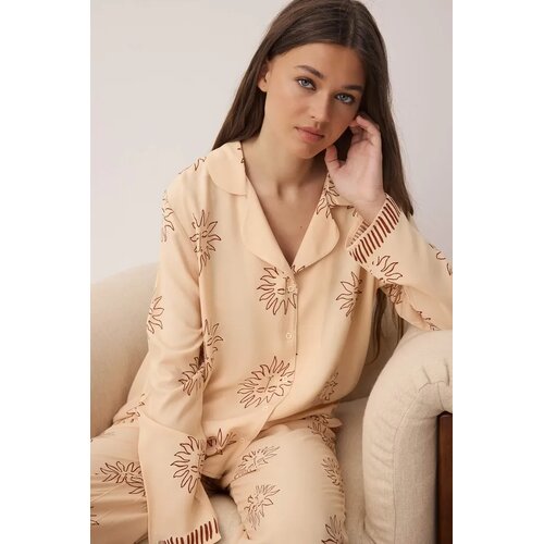 TRENDYOLMILLA Ženski set pidžame Thmaw25Pt00034, Bež Cene