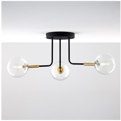 Jupiter 2039 - Luster na šipci BURANO 3xG9/10W/230V crna/zlatna/prozirna Cene