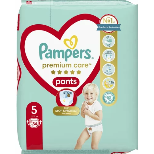 Pampers Premium Care Pants Junior Size 5 jednokratne pelene-gaćice 12-17 kg 34 kom