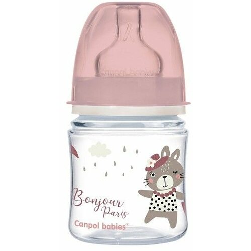 Canpol baby flašica široki vrat, pp - 120 ml - bonjour paris pink Cene