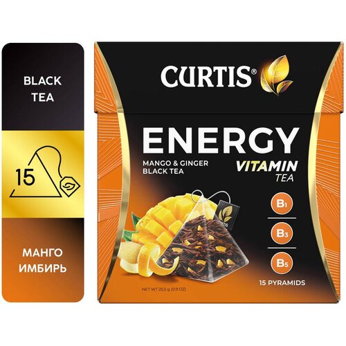 Curtis Crni čaj sa mangom i đumbirom Energy Tea 15/1 Slike