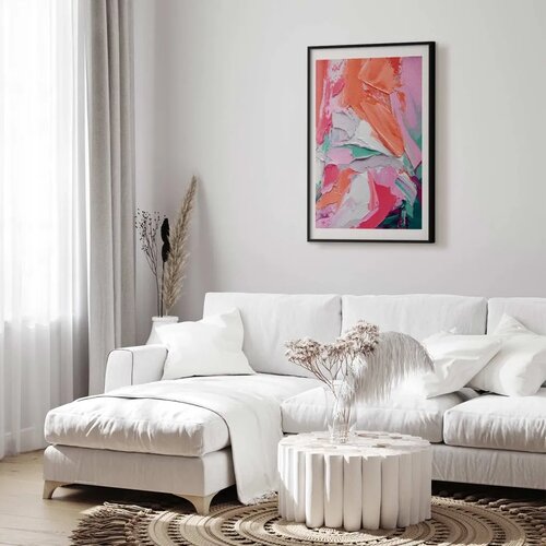  Plakat Pink Palette - vibrant shades of pink orange and green on canvas 21x30 Crni okvir s margom Cijene