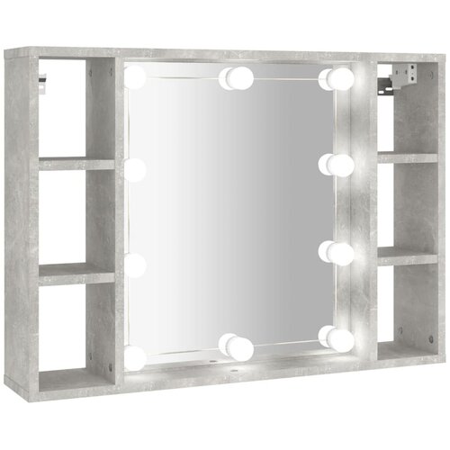 vidaXL Omarica z ogledalom in LED lučkami betonsko siva 76x15x55 cm, (20716810) Cene