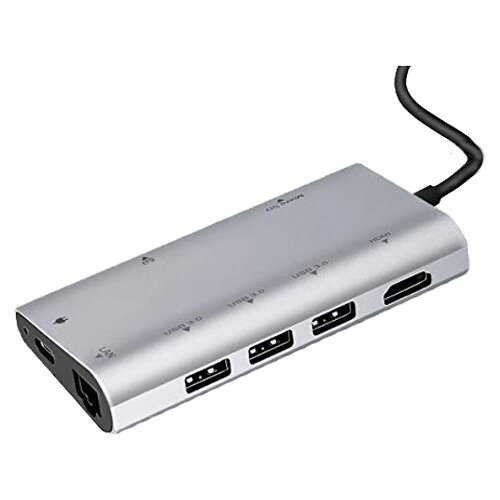 Linkom Multiport hub USB-C 3.0 sa 8 porta- 499 3x USB 3.0 HDMI Micro SD/SD LAN port (RJ45) USB-C PD USB 3.0 - C Siva Cene