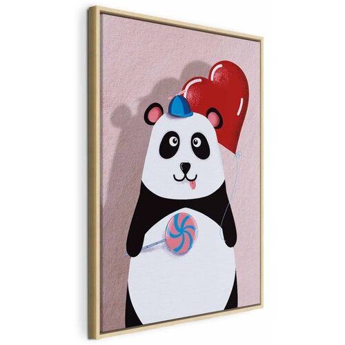 Slika - Panda with a Balloon (1 Part) Vertical 40x60 U prirodnom drvenom okviru Cene