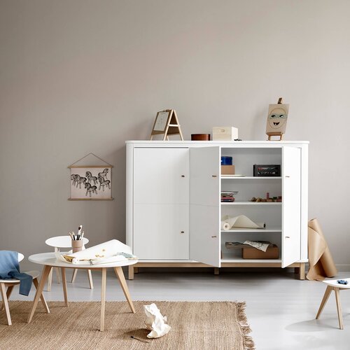 Oliver Furniture&amp;reg; trodijelna komoda multi white/oak Slike