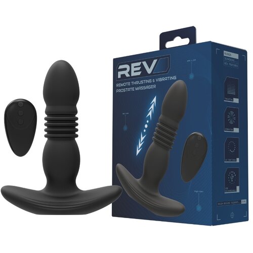 REV STIMULATOR PROSTATE -Pro Thrusting & Vibrating - analni vibrator, debelina 3 cm, potiski, daljinec Cene