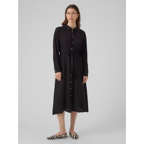 Vero_Moda Srajčna obleka 10295296 Črna Regular Fit Slike