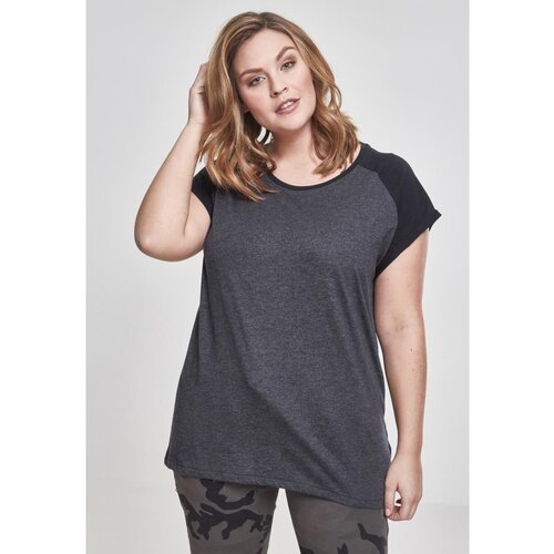 Urban Classics Ladies Contrast Raglan Tee charcoal/black Cene