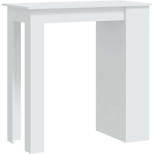 VidaXL Barski stol sa stalkom za pohranu bijeli 102x50x103,5cm iverica Slike