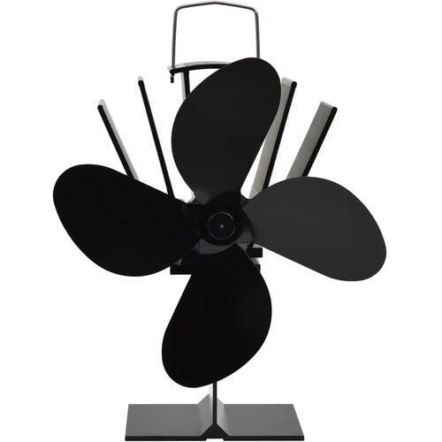  Ventilator za peć na toplinski pogon s 4 lopatice crni Slike