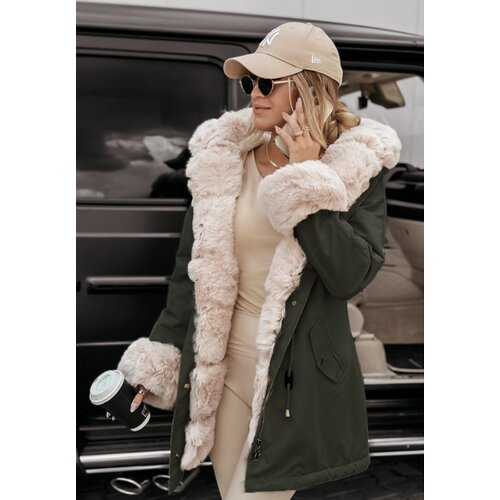 Beloved Whitney parka bunda olivna Cene