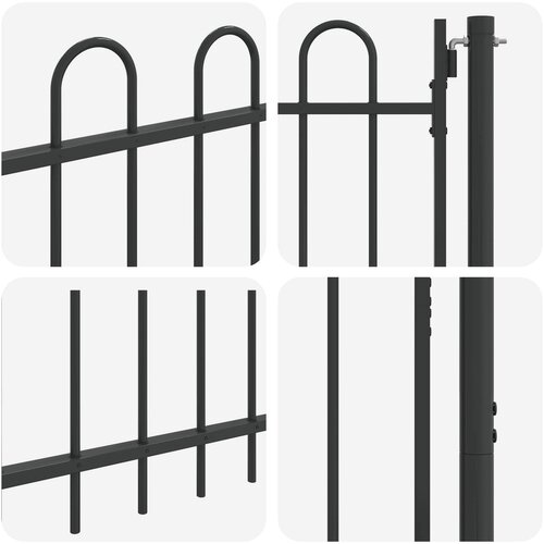  Ogradna vrata BOXTEL 103 x 175 cm Čelik s prahom premazan Siva Slike