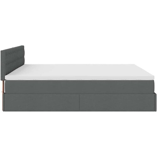 VidaXL Otomanski krevet s madracem i LED tamnosivi 180x200cm tkanine Slike