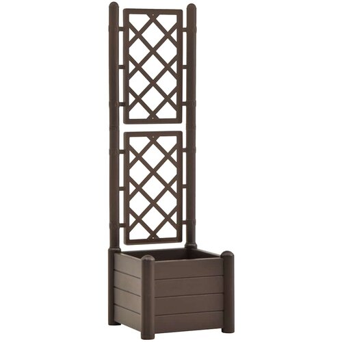 Maison Chic Vrtno cvetlično korito - Cvetlični Lonec z oporno mrežo 43x43x142 cm PP mocha, (21790027) Cene
