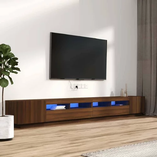  3-dijelni set TV ormarića LED boja smeđi hrast hrasta drveni