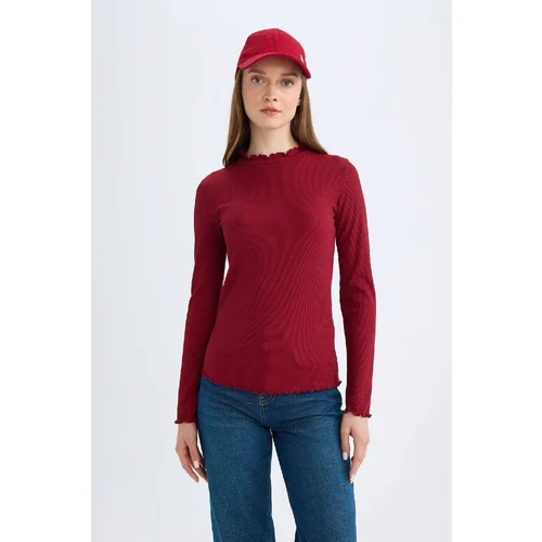 Defacto Half Turtleneck Ribbed Camisole Long Sleeve Tunic