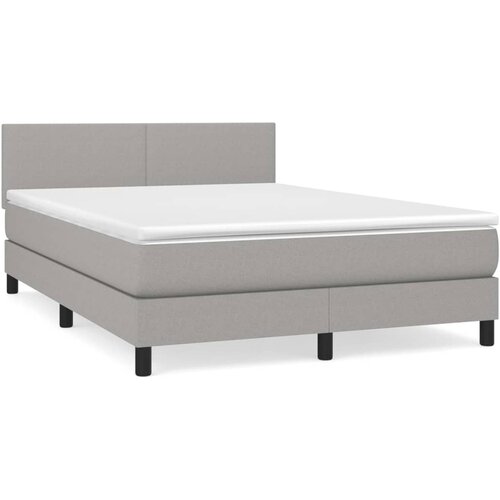 Maison Chic Box spring postelja - Vzmetna postelja z vzmetnico svetlo siva 140x200 cm blago SL6448, (21907504) Cene