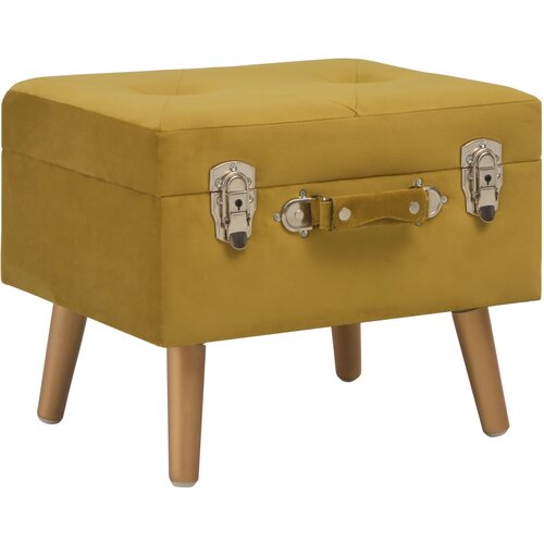 The Living Store Stolček s prostorom za shranjevanje 40 cm gorčično rumen žamet - Stolček, (21482139) Slike