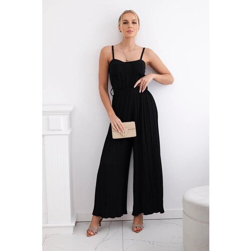 Kesi Pleated jumpsuit with straps black Slike