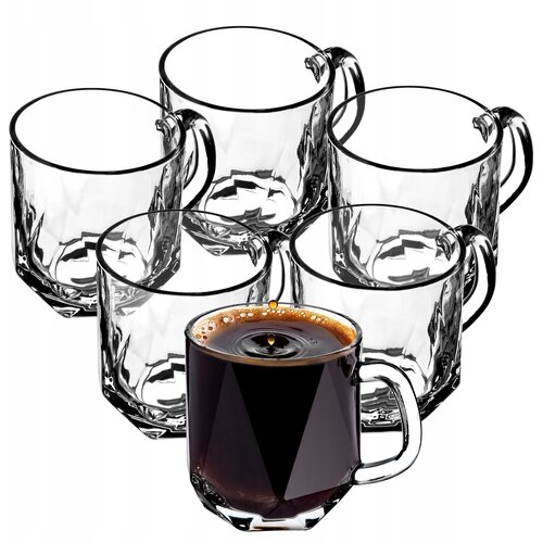KADAX Kozarci za kavo in čaj, 300 ml steklena skodelica z ročajem, komplet 6 kozarcev, (5000351615) Cene
