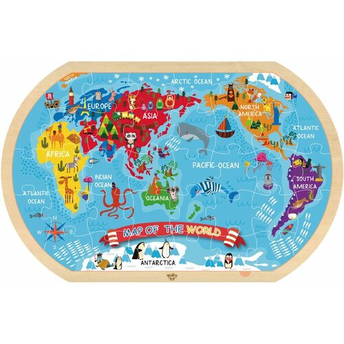 Tooky Toy drvena mapa sveta - puzle ( TY123 ) Slike