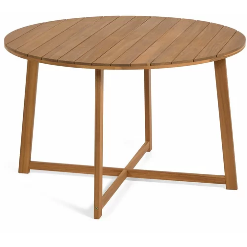 Kave Home vrtna jedilna miza iz akacijevega lesa Dafne, ⌀ 120 cm