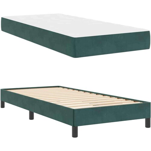 VidaXL Boxspring krevet s madracem Tamnozelena 90 x 200 cm Bar&amp;scaron;un Slike