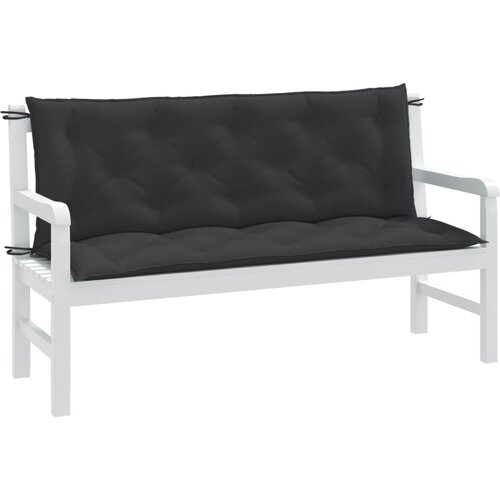 The Living Store Blazina za vrtno klop 2 kos melanž antracit 150x50x7 cm blago - Blazina Za Vrtno Klop, (21427657) Slike