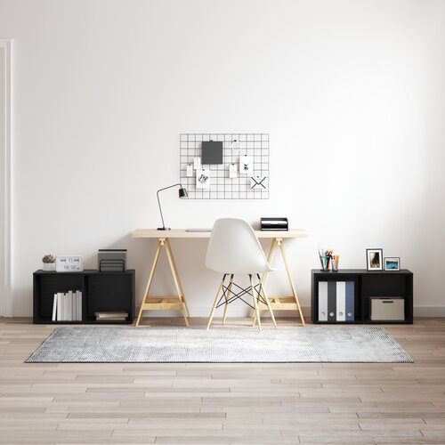 vidaXL Komplet TV omaric s polico 2 pcs Črni hrast 72 x 35 x 36.5 cm Cene