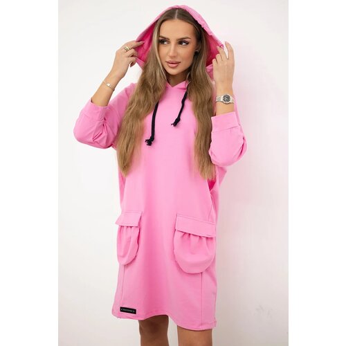 Kesi Light pink dress with hood Cene