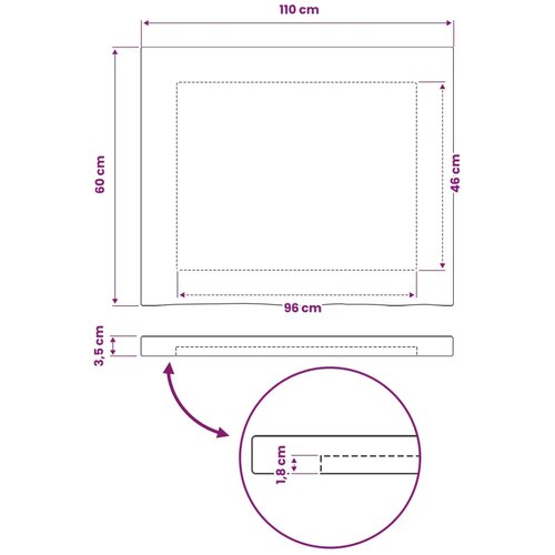 Pravokutni stolni vrh 110 x 60 x 3 cm Pravokutni - Prirodna 90 x 55 x 3 5 cm Živi rub 1 strana Slike