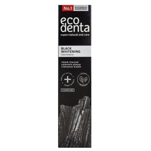 Ecodenta Expert Black Whitening crna zubna pasta za izbjeljivanje bez fluorida 100 ml Slike