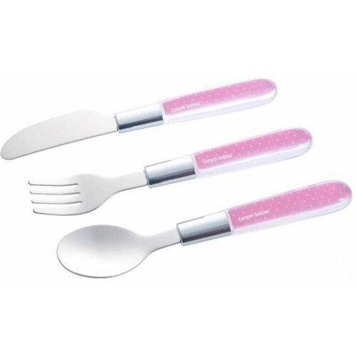 Canpol pribor - metalni set nož/ viljuška i kašika za bebe 9/477 - pink boje Cene